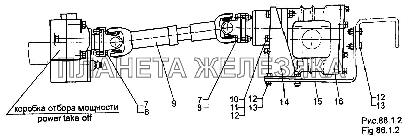 Установка привода насоса МЗКТ-65158