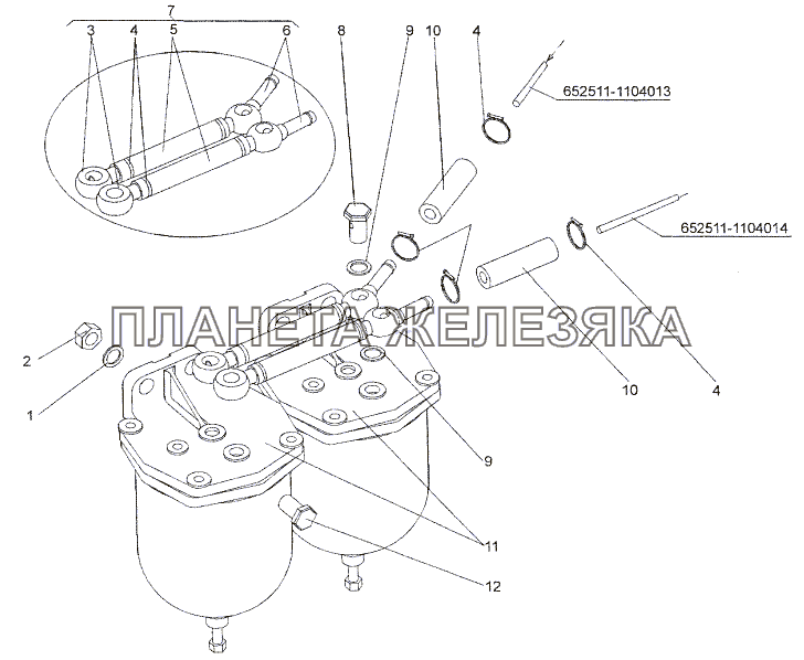 Установка топливных фильтров грубой очистки МЗКТ-652511