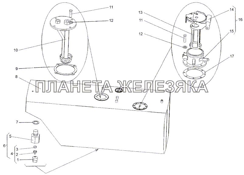 Бак топливный 652511-1001010 МЗКТ-652511