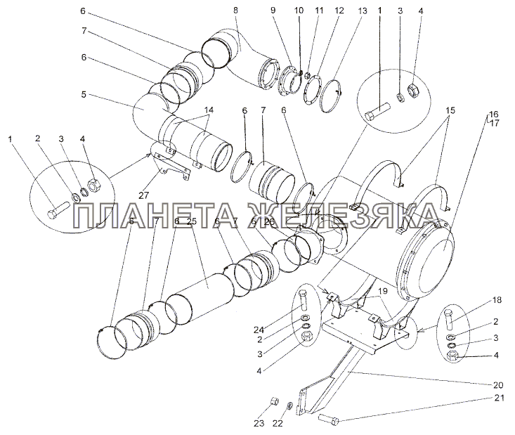 Установка воздухоочистителя МЗКТ-652511