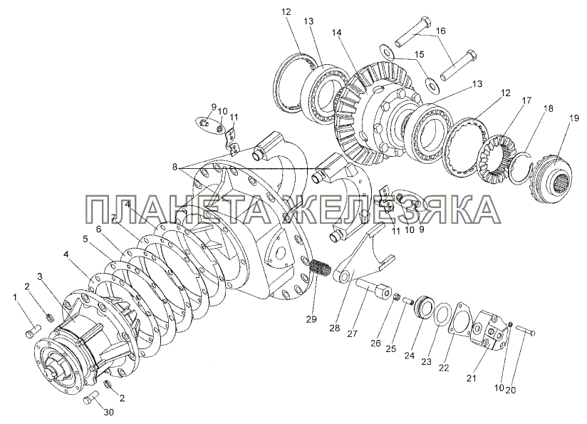 Редуктор переднего моста 6923-2402010 МЗКТ-652511