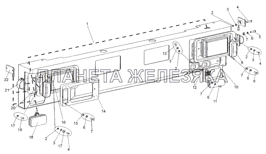 Установка головного освещения МЗКТ-652511