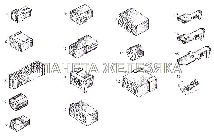 Колодки, контакты МЗКТ-652511