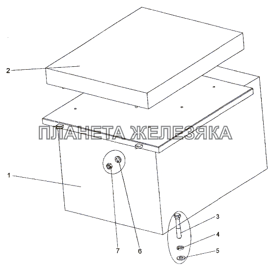 Установка ящика МЗКТ-652511