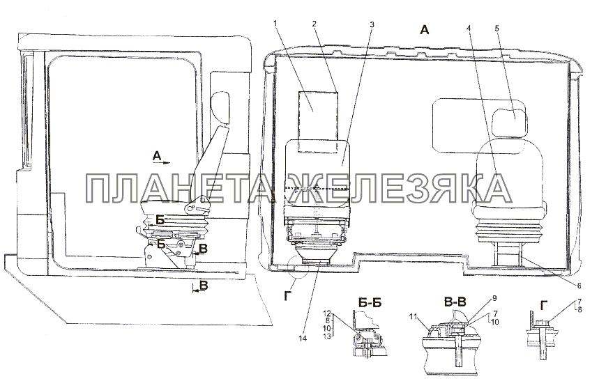 Установка сидений МЗКТ-652511