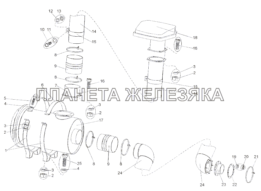 Установка воздухоочистителя МЗКТ-7402