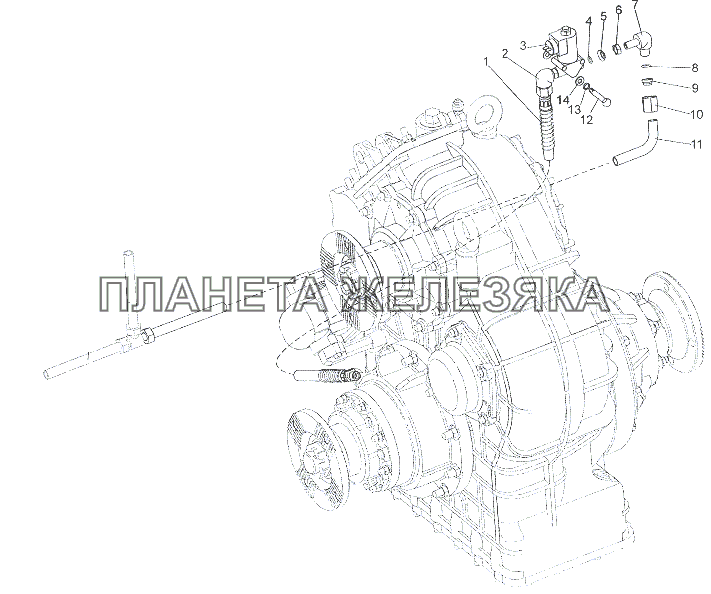 Установка управления раздаточной коробки МЗКТ-79011