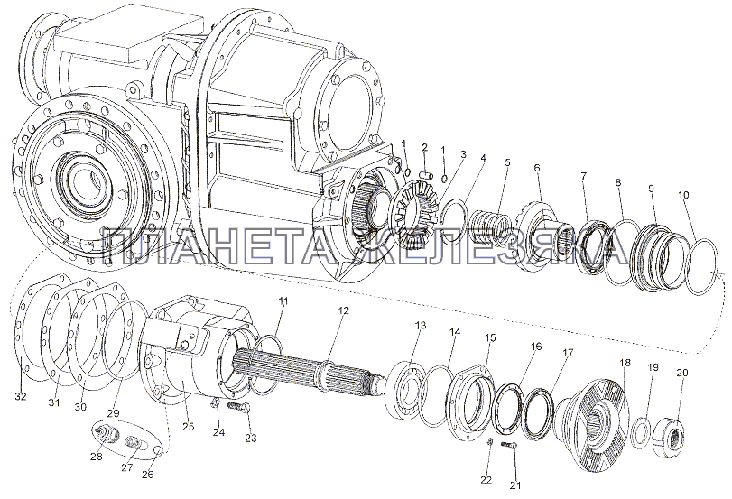 Редукторы 652712-2322010, 7402-2322010 МЗКТ-7401