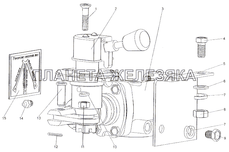 Установка крана накачки шин МЗКТ-6527