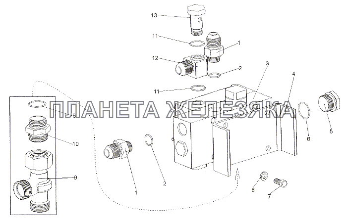 Установка блока клапанов МЗКТ-79011