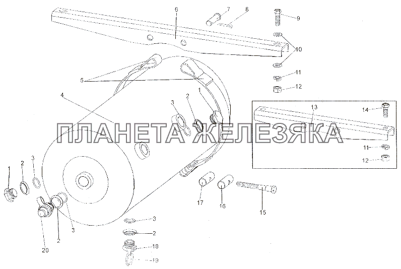 Установка воздушного баллона потребителей МЗКТ-7401