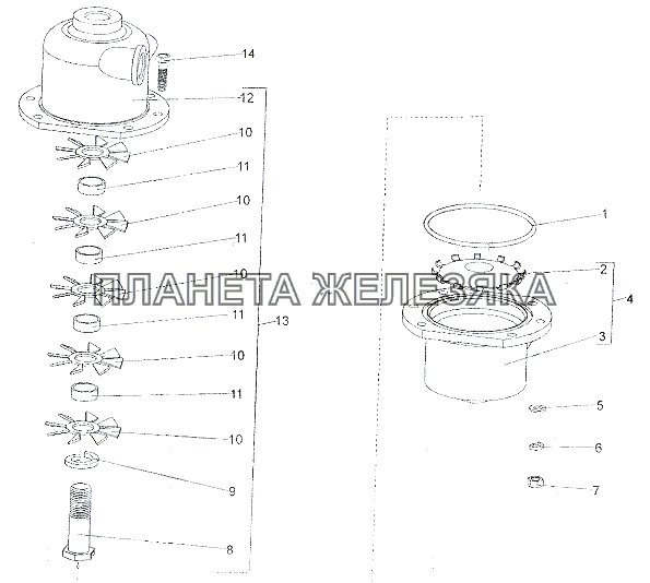 Влагомаслоотделитель 6525-3536110 МЗКТ-7402