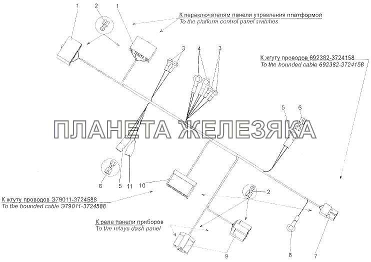 Жгут проводов Э79011-3724020 МЗКТ-7401