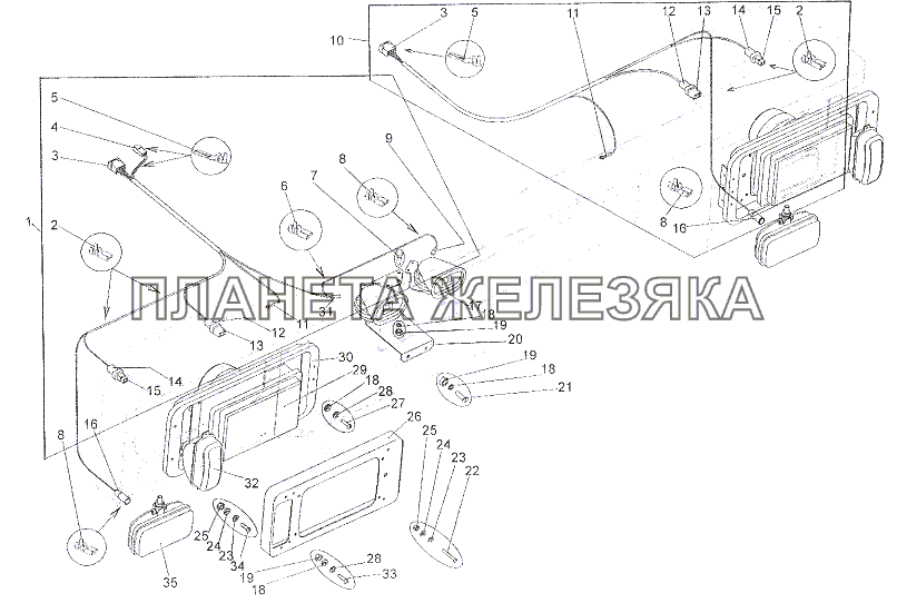 Установка головного освещения МЗКТ-7402