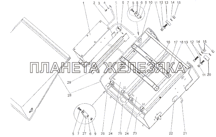 Установка аккумуляторных батареи и контейнера МЗКТ-6527