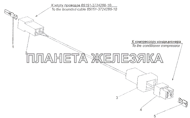 Жгут проводов №2 кондиционера 65151-3724291 МЗКТ-79011