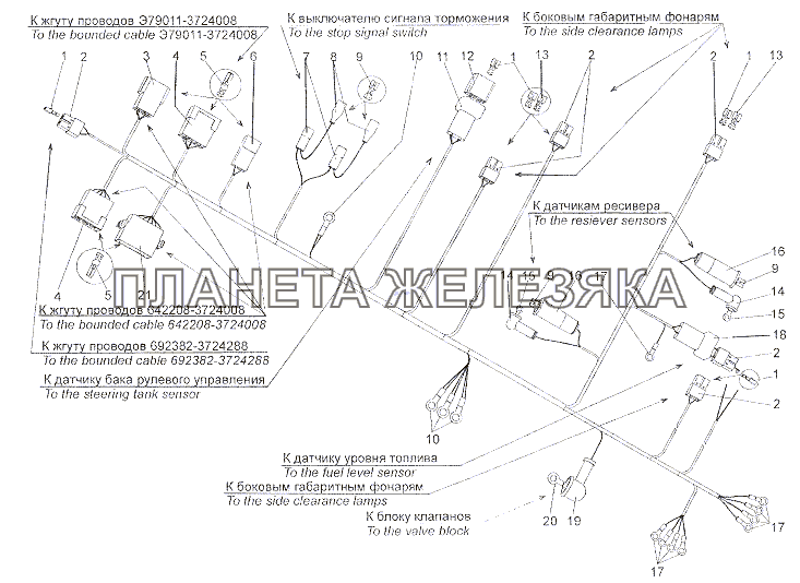 Жгут проводов Э79011-3724580 МЗКТ-7401