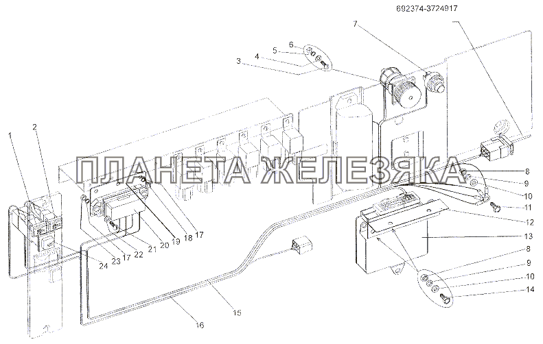 Установка электрооборудования АБС в кабине МЗКТ-7401