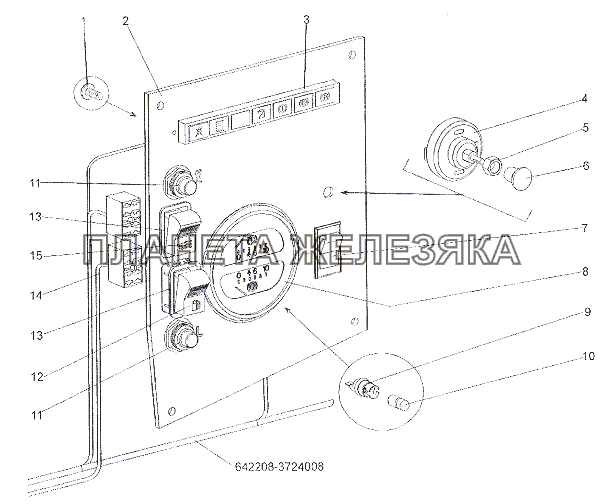 Панель приборов шасси МЗКТ-7402