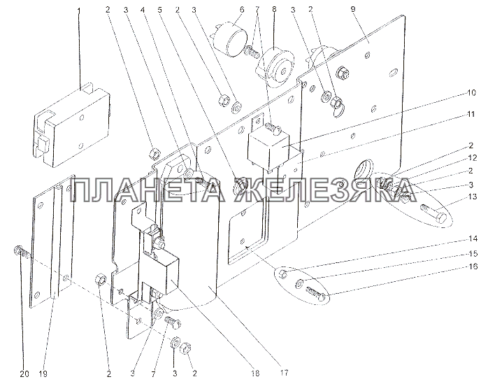 Панель блоков предохранителей и реле 79092-3722014 МЗКТ-7402