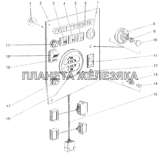 Панель приборов шасси 7401-3800009, Э7401 -3800009-10 МЗКТ-7402