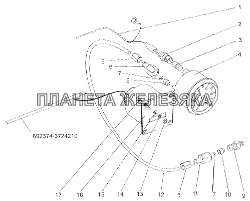 Установка манометра и счетчика времени наработки МЗКТ-79011