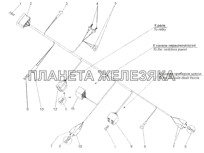 Жгут проводов 7402-3724200, Э7402-3724200-10 МЗКТ-6527