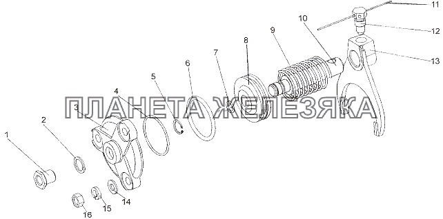 Детали включения коробки отбора мощности МЗКТ-79011