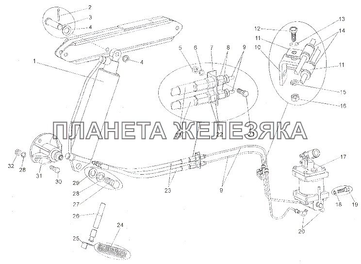 Механизм подъёма кабины МЗКТ-6527