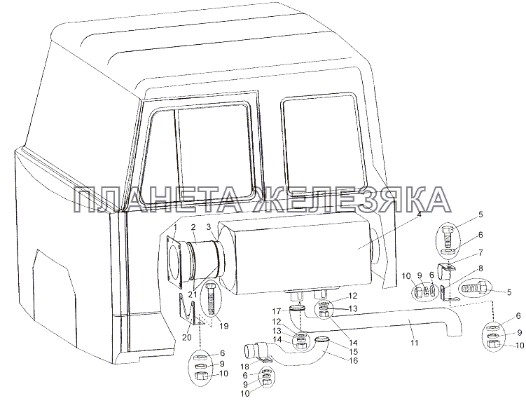 Установка отопителя независимого действия МЗКТ-79011