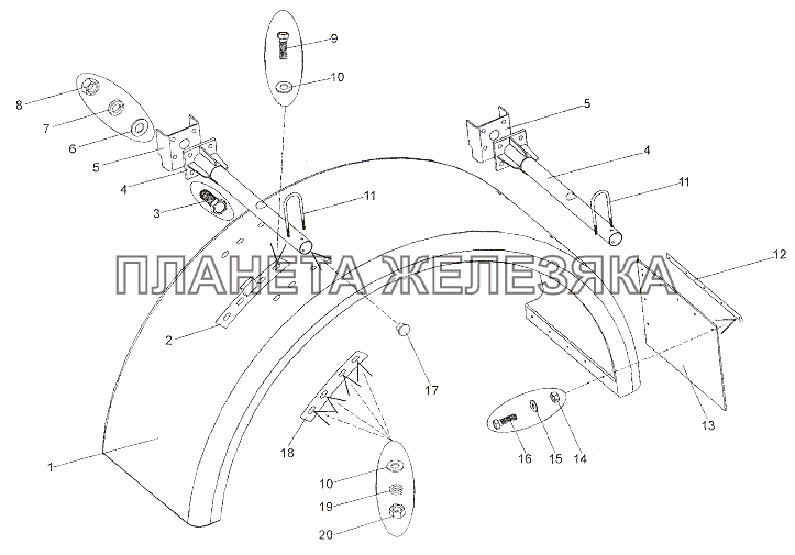 Установка крыльев МЗКТ-7401