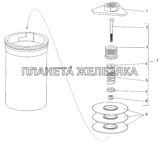 Фильтр с клапаном 7930-1910024 МЗКТ-7402