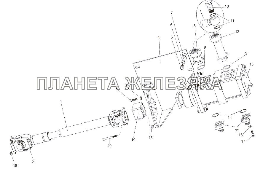 Установка привода насоса МЗКТ-79011