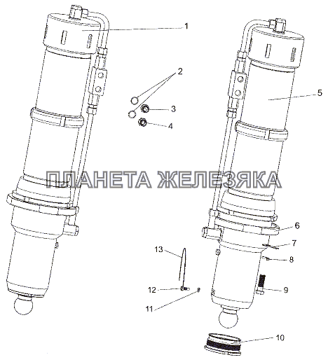 Установка гидроцилиндров МЗКТ-7401