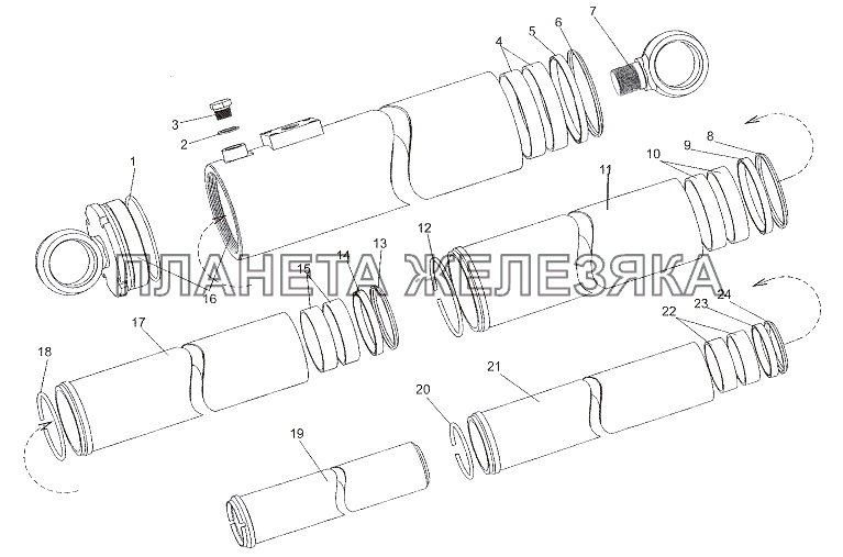 Гидроцилиндр 6527-8603010-01 МЗКТ-6527