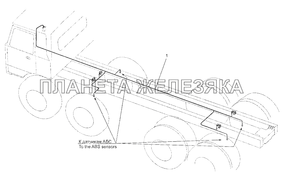 Установка электрооборудования АБС на шасси МЗКТ-700600-011