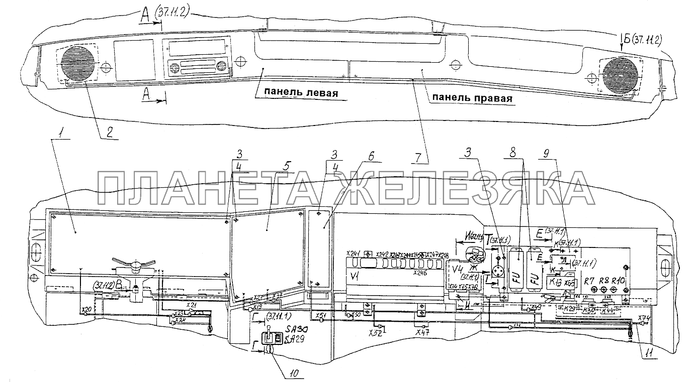 Установка электрооборудования в кабине МЗКТ-74131