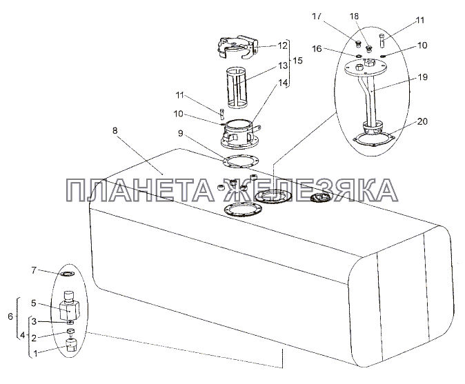 Бак топливный 65151-1101010-10 МЗКТ-74171