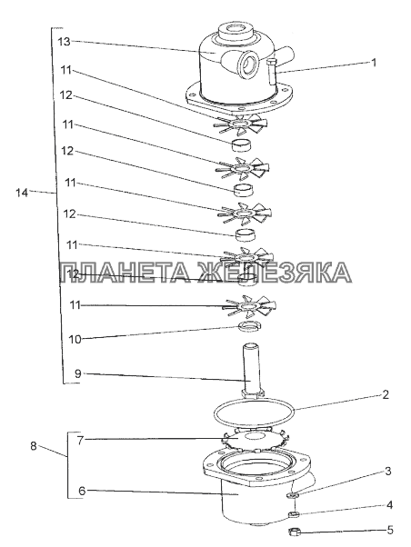 Влагомаслоотделитель 6525-3536110 МЗКТ-74171