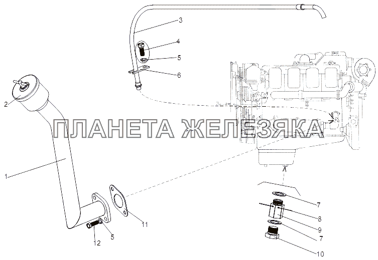 Установка агрегатов системы смазки двигателя МЗКТ-75165