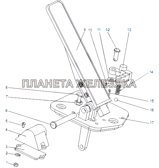 Педаль с кронштейном 74133-1108005 МЗКТ-751652