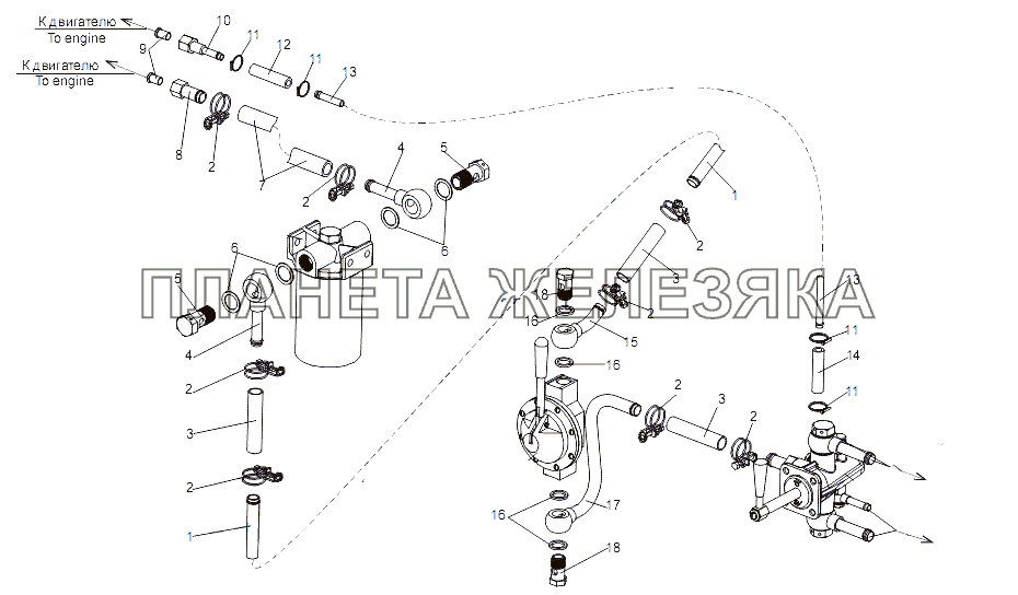 Топливопроводы МЗКТ-79097