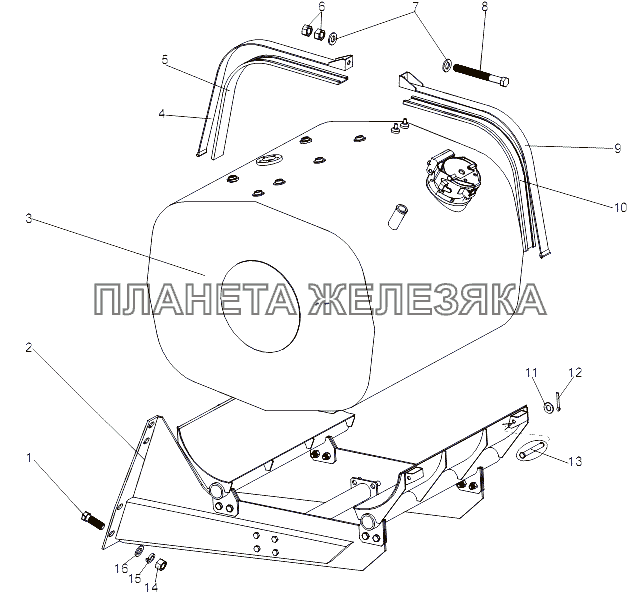 Установка топливных баков МЗКТ-79092 (нов.)