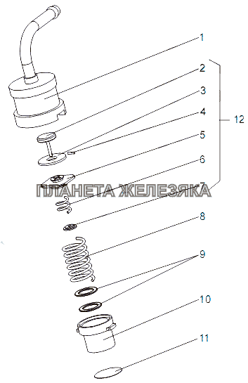 Клапан редукционный 7929-1304010 МЗКТ-79092 (нов.)