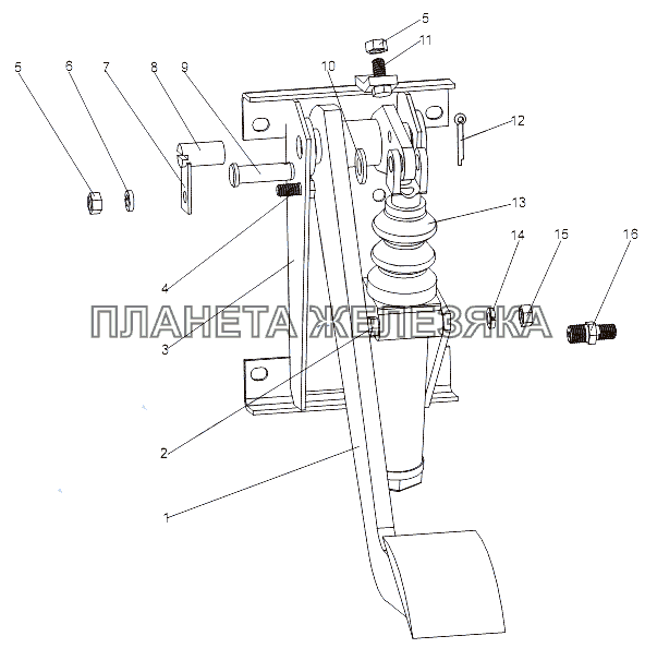 Механизм управления сцеплением 69237-1602010 МЗКТ-79092 (нов.)