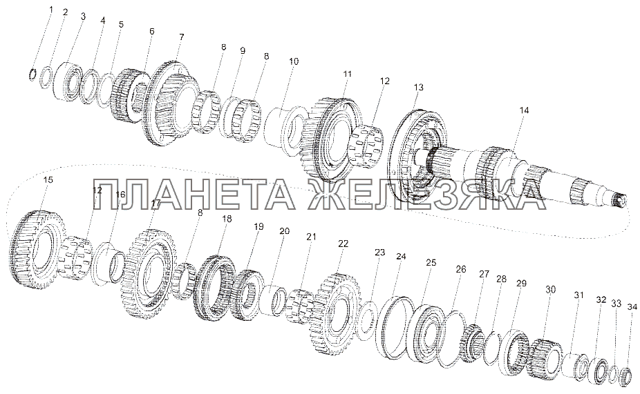 Вал вторичный коробки передач 202-1701100-04 МЗКТ-751652