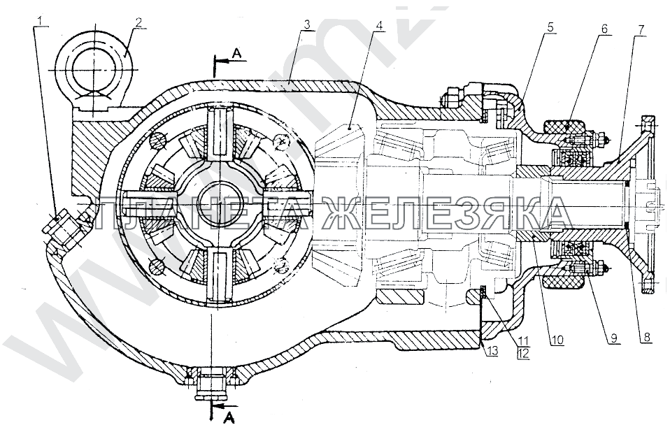 Редуктор 1-го моста МЗКТ-79091