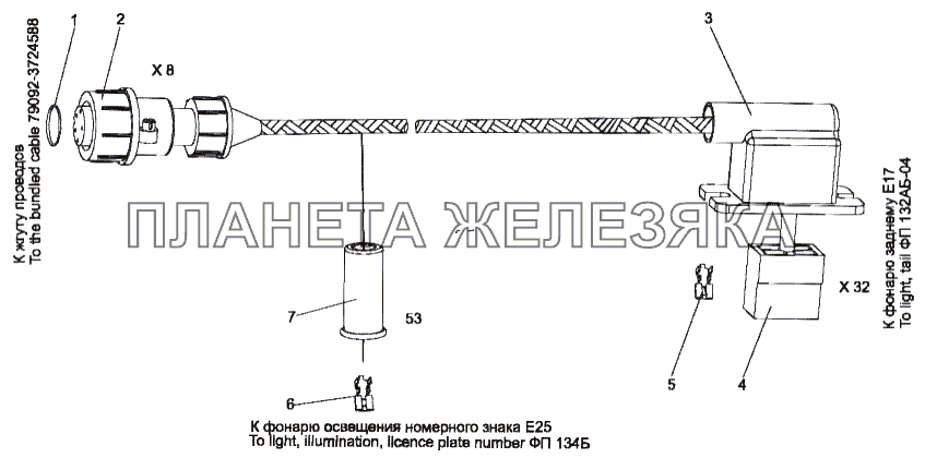 Жгут проводов 7429-3724035-01 МЗКТ-751652