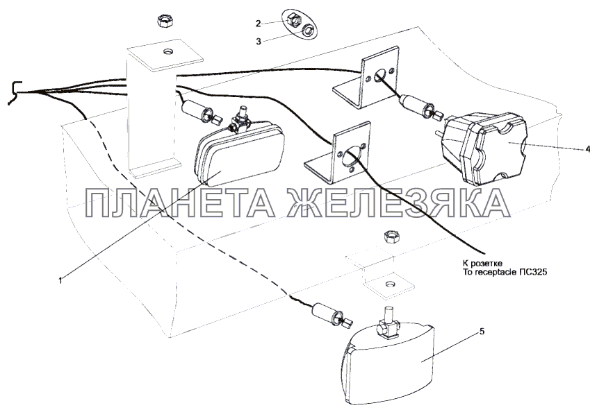 Установка задних фонарей МЗКТ-75165