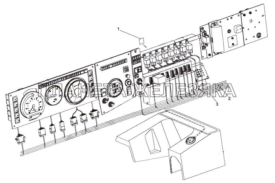 Установка электрооборудования в кабине МЗКТ-75165